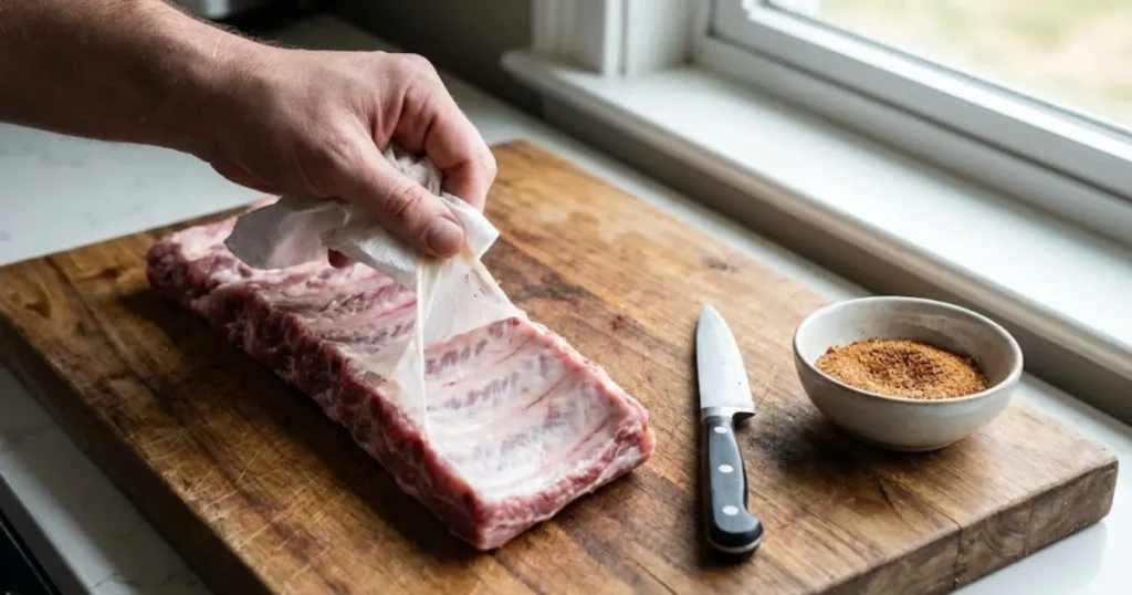 Prep is key. These bbq ribs on the grill recipes teach you how to remove the silverskin for a better texture. Learn the butcher secret.