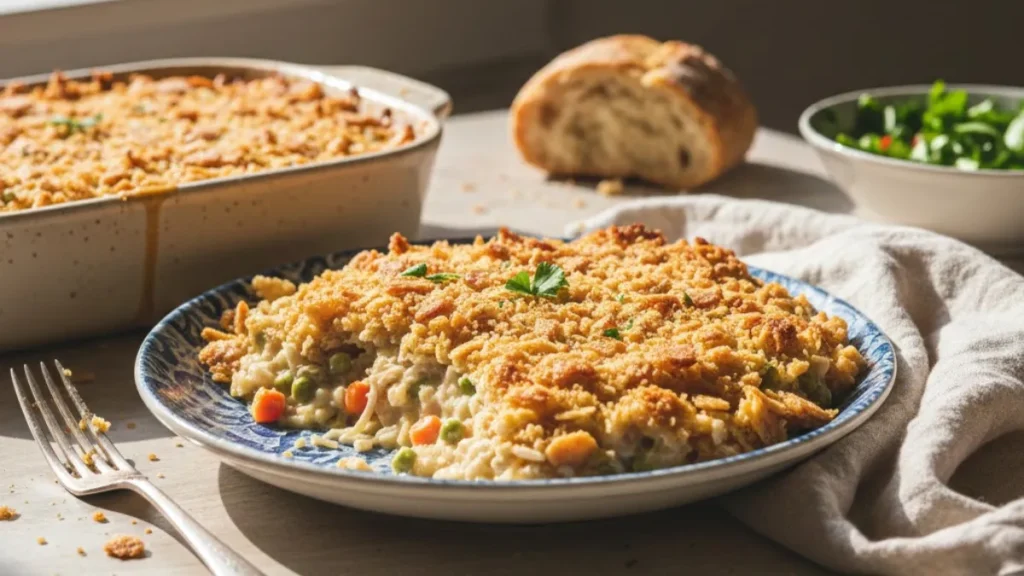 Have rotisserie chicken? This easy chicken casserole recipe Ritz version transforms leftovers into a bubbling, golden feast. Learn the layers.