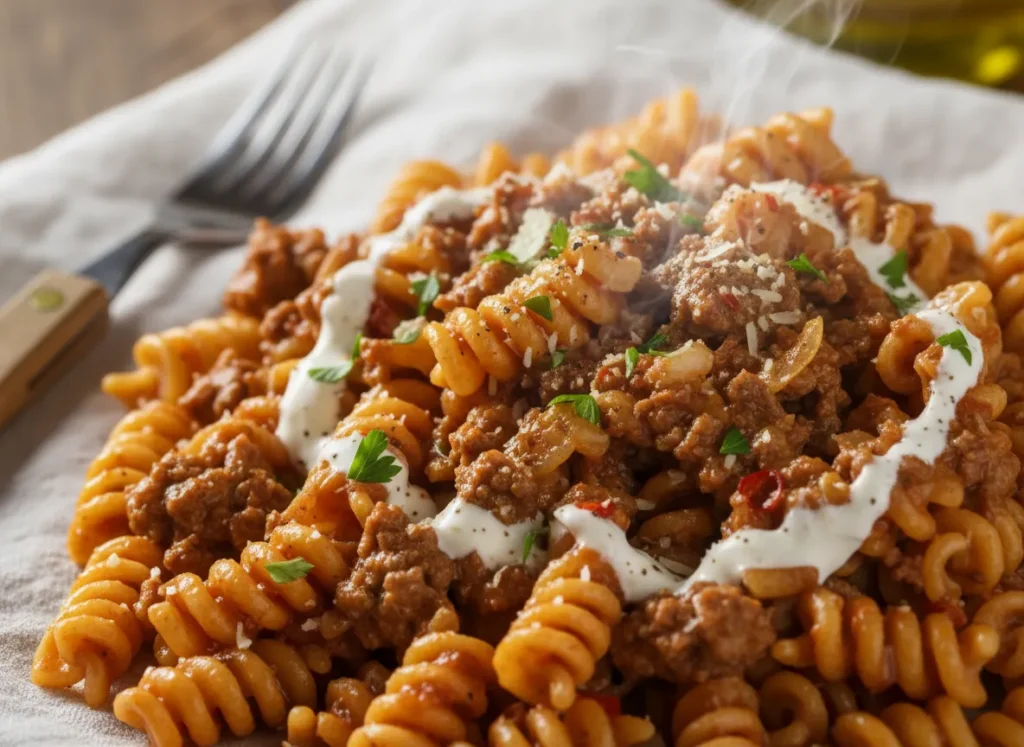 Beef pasta recipes How to Make Creamy Beef Sauce. Hate the box mix? This is the best of our beef pasta recipes for a homemade Hamburger Helper that is healthier and tastier. Learn the blend.