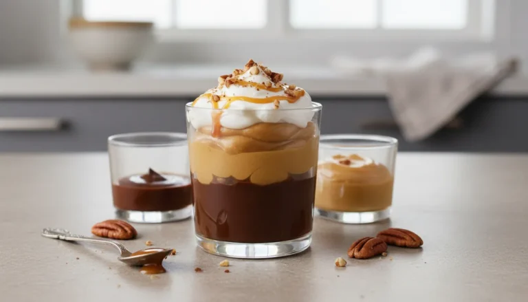 A perfectly layered Duck Fart shot with Kahlua, Bailey’s Irish Cream, and Crown Royal whiskey in a tall glass.