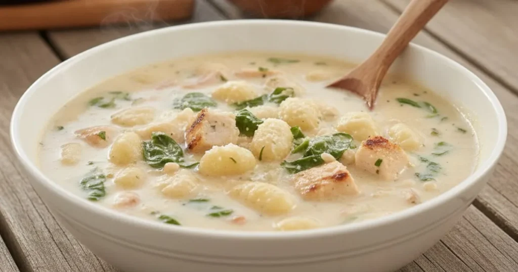 Want it creamier? This Olive Garden chicken gnocchi soup recipe teaches you the roux method for a perfectly thick broth.20 Learn the consistency tip.
