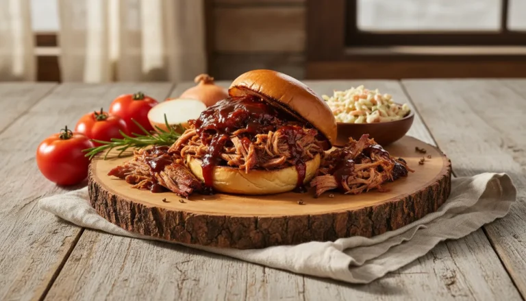 Smoked pulled pork shoulder on a platter, part of the best low and slow BBQ grill recipe guide.